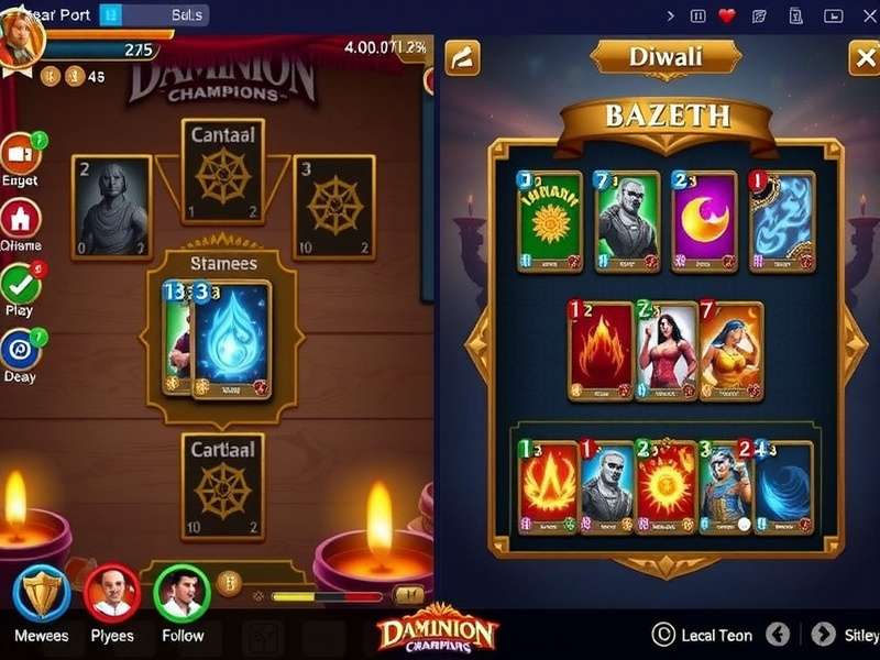 Dominion Champions card collection interface showing various champions